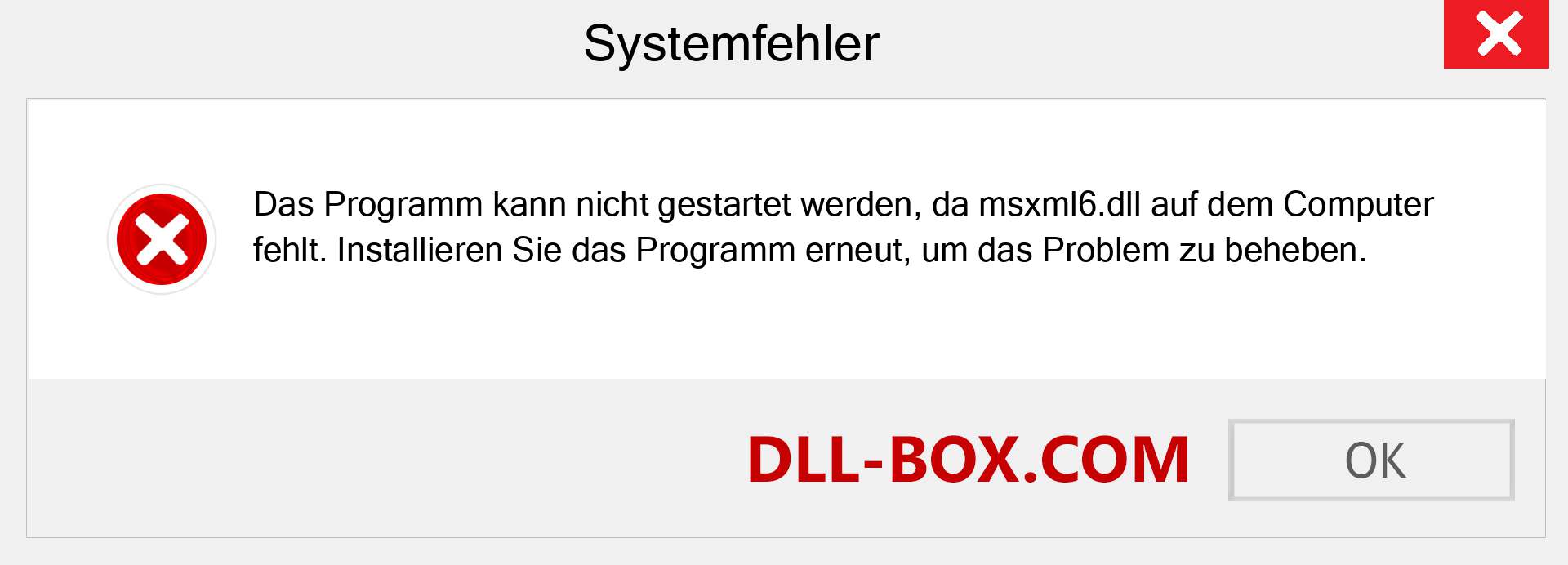 msxml6.dll-Datei fehlt?. Download für Windows 7, 8, 10 - Fix msxml6 dll Missing Error unter Windows, Fotos, Bildern