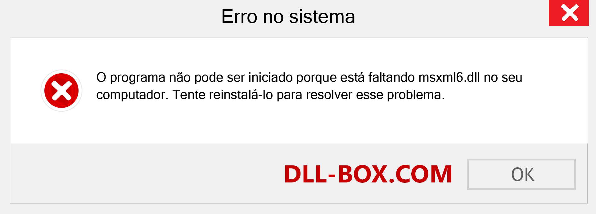 Arquivo msxml6.dll ausente ?. Download para Windows 7, 8, 10 - Correção de erro ausente msxml6 dll no Windows, fotos, imagens